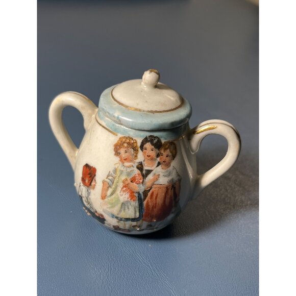 Antique Child’s Miniature Cream & Covered Sugar Set, Made in Germany 3” - Picture 13 of 16